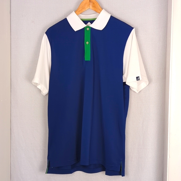 KANGOL Golf Men's Samuel L Jackson Blue White Polo Size Large - Picture 2 of 4